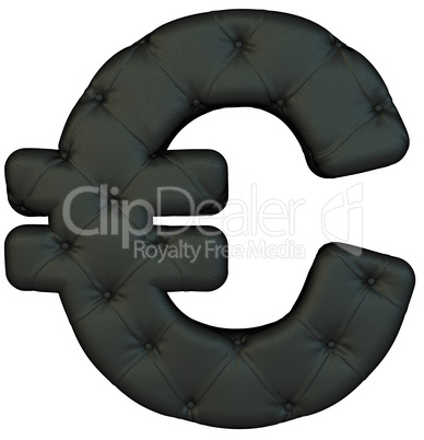 Luxury black leather font Euro symbol