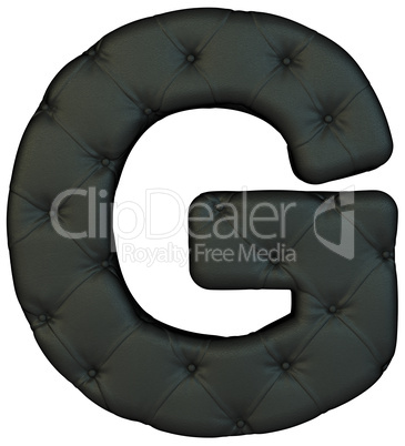 Luxury black leather font G letter