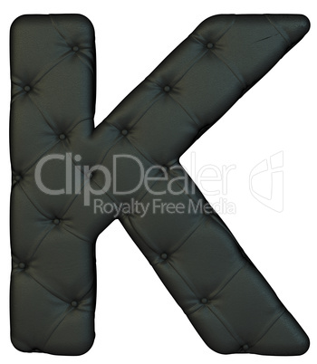 Luxury black leather font K letter