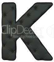 Luxury black leather font K letter