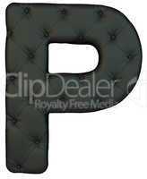 Luxury black leather font P letter