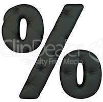 Luxury black leather font percent symbol