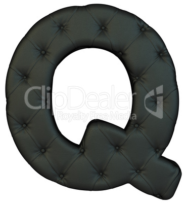 Luxury black leather font Q letter
