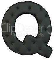 Luxury black leather font Q letter