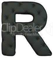 Luxury black leather font R letter