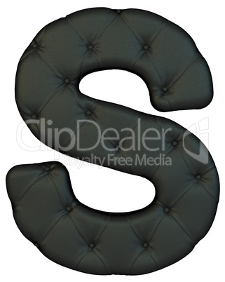 Luxury black leather font S letter