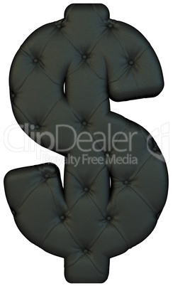 Luxury black leather font US dollar symbol