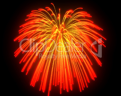 Orange fireworks explosions