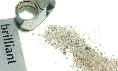 Sorting of gems - diamonds and loupe