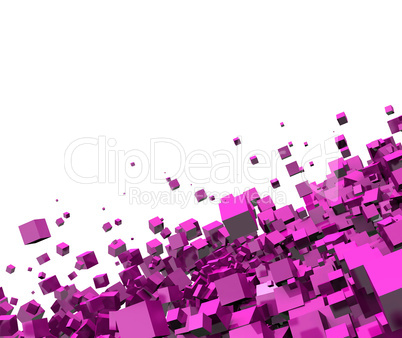 3D - Hintergrund - Fliegende Würfel pink 08
