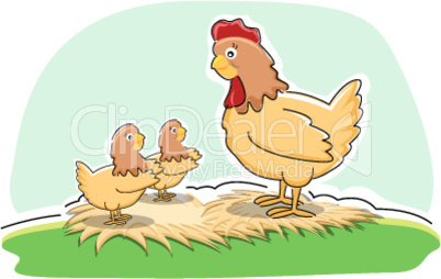 Huhn und Küken