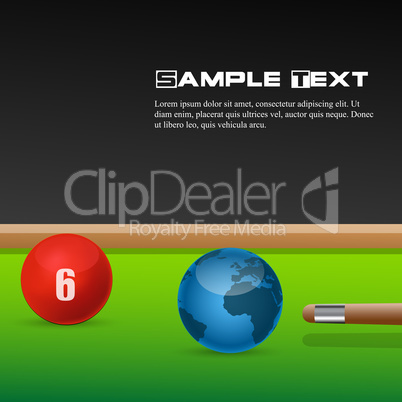snooker game with ball globe
