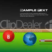 snooker game with ball globe