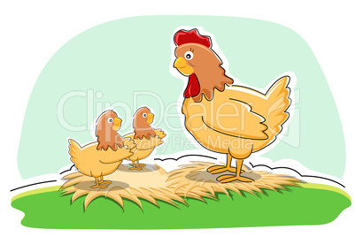 hen with chickens
