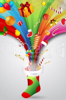 colorful christmas card with gifts