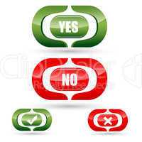 yes and no buttons