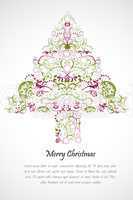 floral merry christmas card