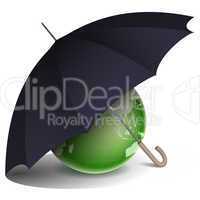natural globe under umbrella