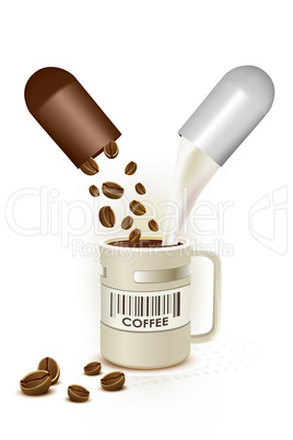 coffee capsule with cup