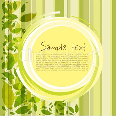 card with leaves and sample text