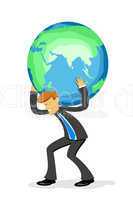 businessman with globe