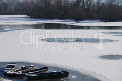 Small frozen river