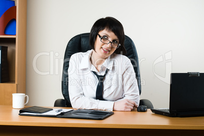 Business woman with laptop