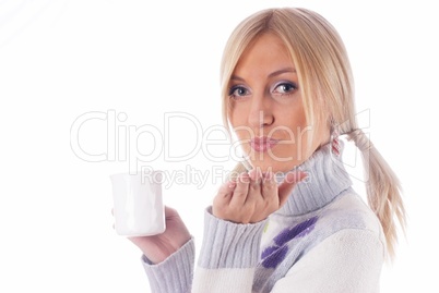 Girl with cup of coffee