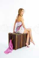 Young woman with suitcase