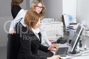 Businesswoman and computer