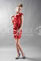 Girl at black background