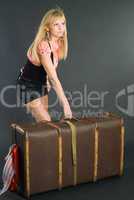 Beautiful girl with suitcase