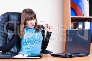 Business woman with laptop