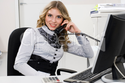 Businesswoman and phone