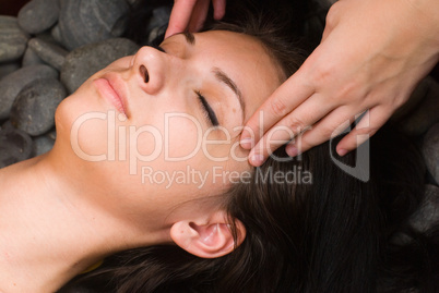 Young woman in japanese spa