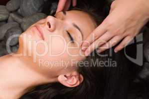 Young woman in japanese spa