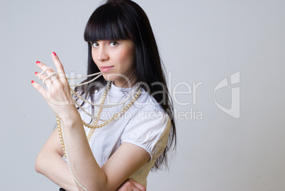 Woman with beads