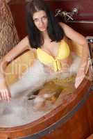 Woman in sauna