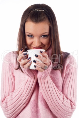 Girl with cup of coffee