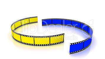 Yellow and blue film arc