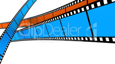 Two blue and one orange Film