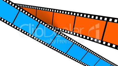 Two blue and one orange Film