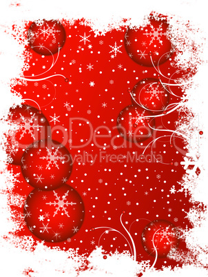 frostige Weihnachtskarte rot