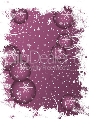 frostige Weihnachtskarte lila