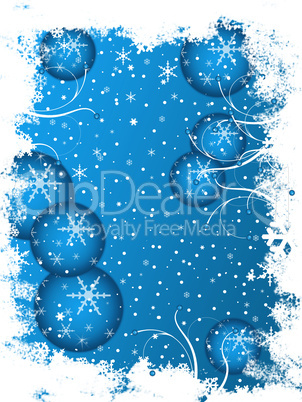 frostige Weihnachtskarte blau