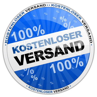 Button kostenloser Versand blau