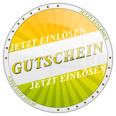 Button Gutschein gelb