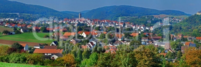 Panoramabild von Bad Wildungen. Panoramic images of Bad Wildungen.