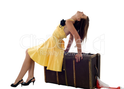 Girl with suitcase