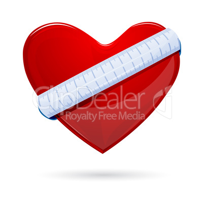 heart with measuring tape